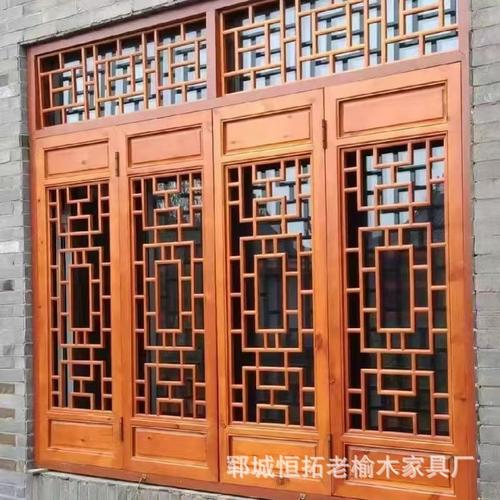 中式仿古花格门窗屏风隔断雕花原木庭院酒店客厅办公古建实木门窗